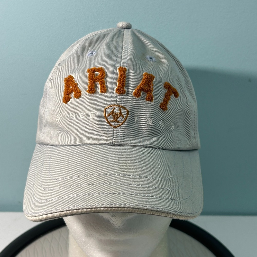 Ariat Workwear Hat Adjustable Unstructured Dad Baseball Cap Gray Orange OSFM